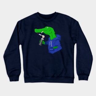 Cool thug crocodile smoking Crewneck Sweatshirt